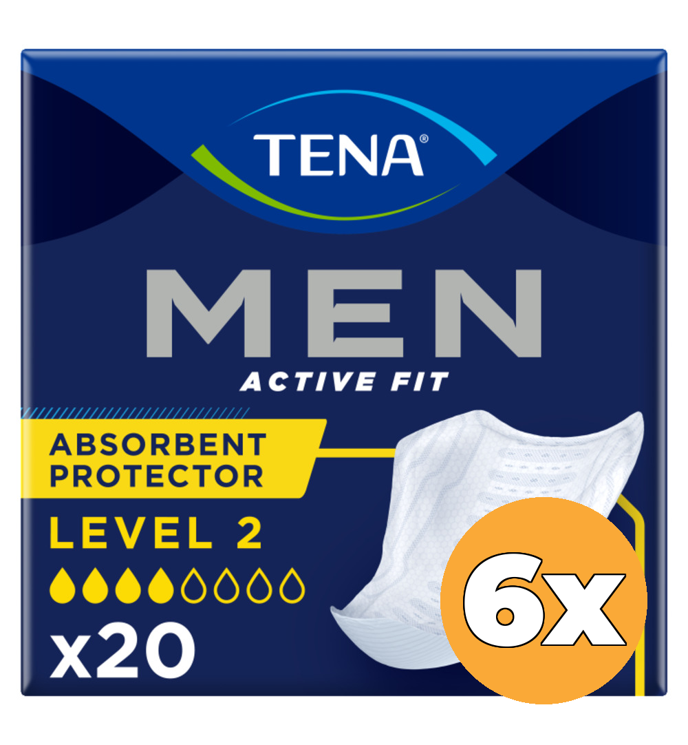 6x Tena Men Active Fit Level 2 (20 stuks)