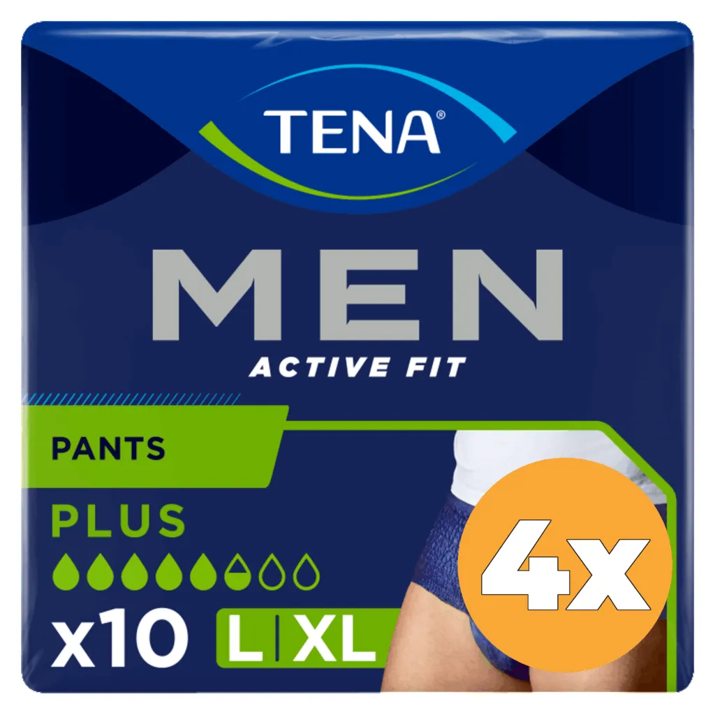 4x Tena Men Active Fit Plus Large/XL (10 stuks)