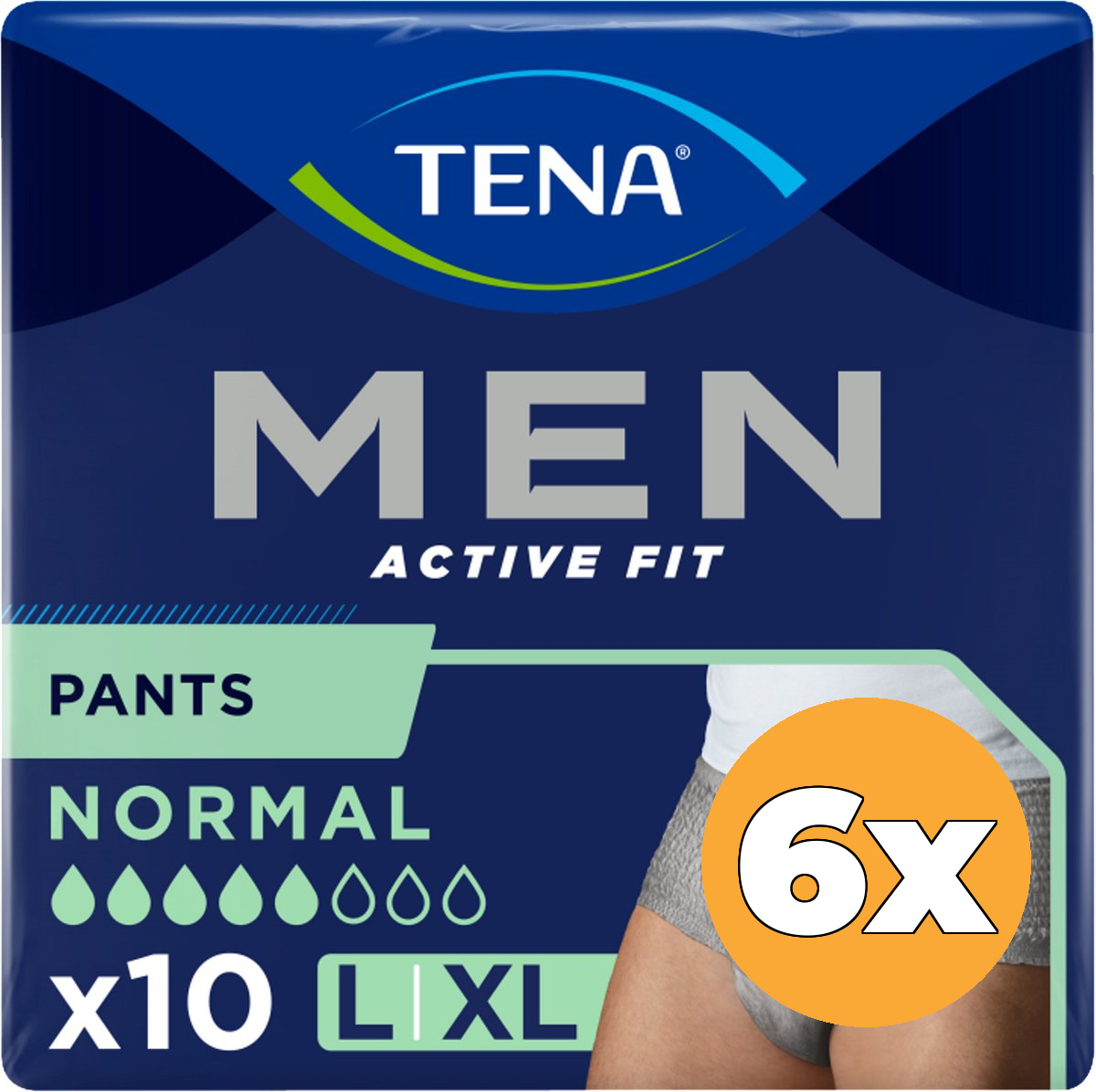 6x Tena Men Active Fit Normal Large/Extra Large (16 stuks)