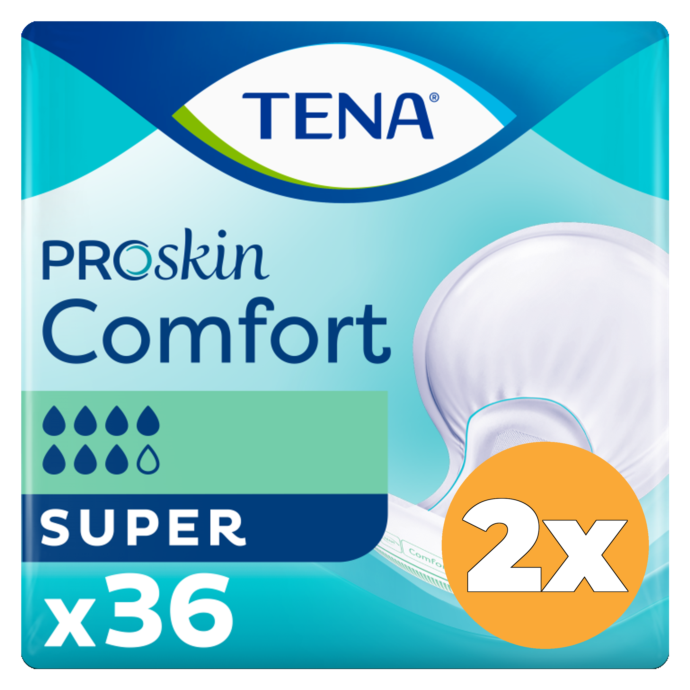 2x Tena Proskin comfort super (36 stuks)