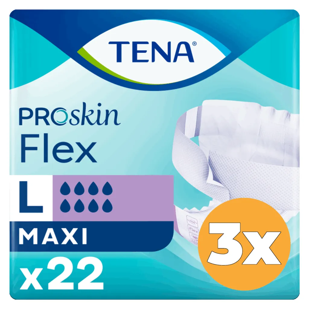 3x Tena Proskin flex maxi L (22 stuks)