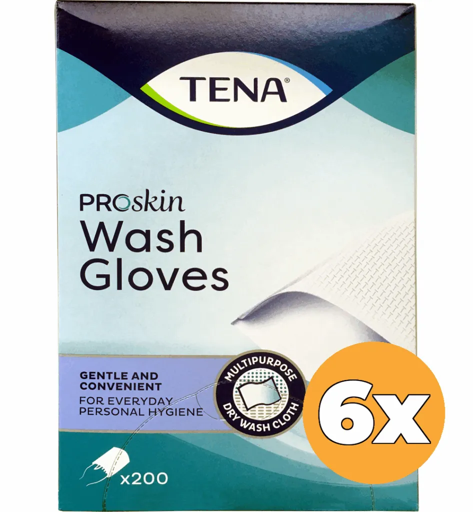 6x Tena Washandje (200 stuks)