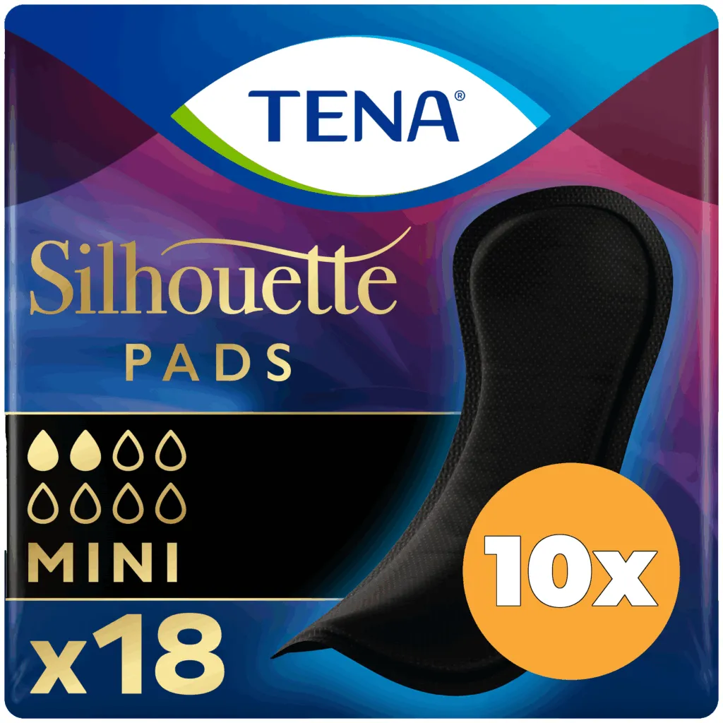10x Tena Silhouette noir mini pad (18 stuks)
