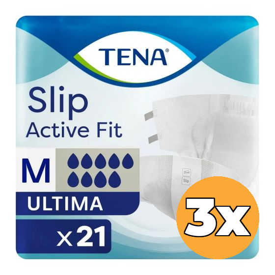 3x Tena Slip Active Fit Ultima Medium (21 stuks)