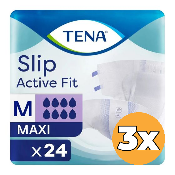 3x Tena Slip Active Fit Maxi Medium (24 stuks)