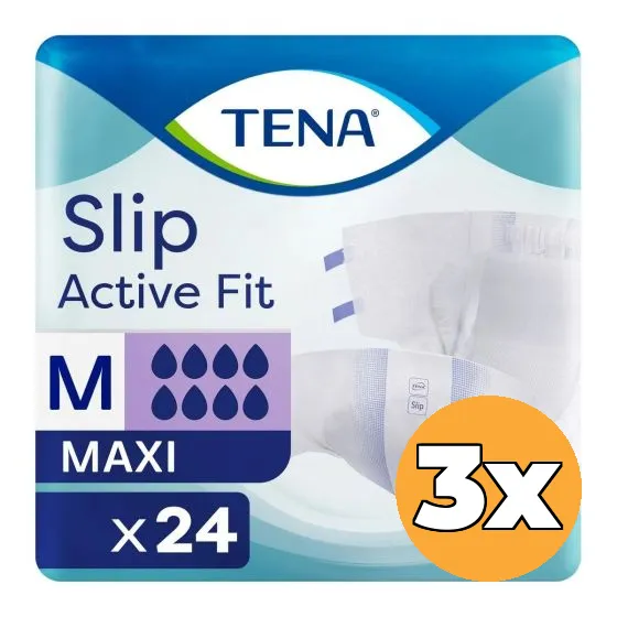 3x Tena Slip Active Fit Maxi Medium (24 stuks)
