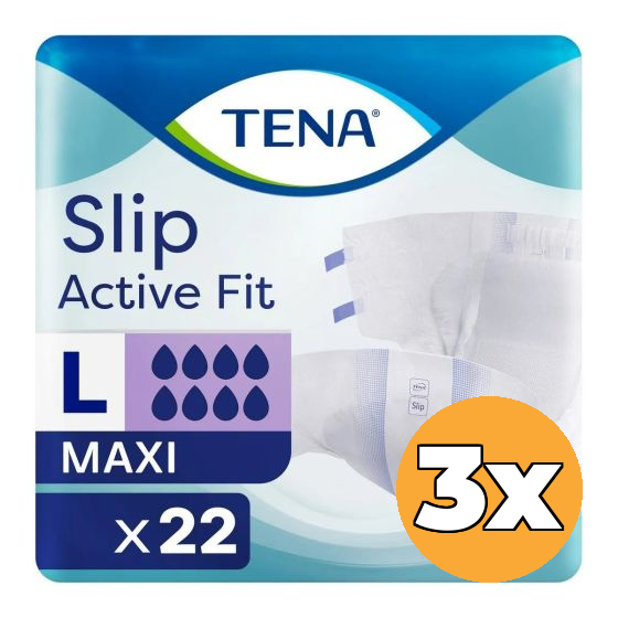 3x Tena Slip Active Fit Maxi Large (22 stuks)
