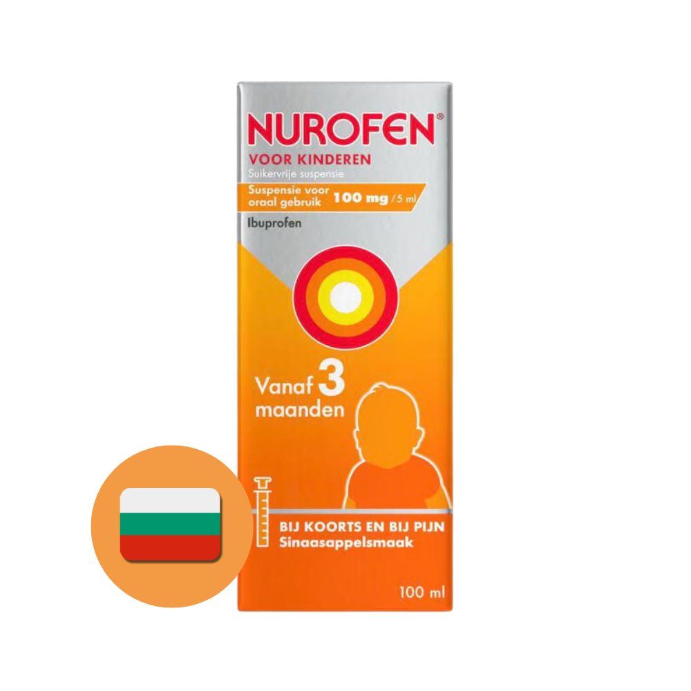 Nurofen Nurofen Kind 100 mg/5 ml Suspensie Sinaasappel Suikervrij (100 ml)