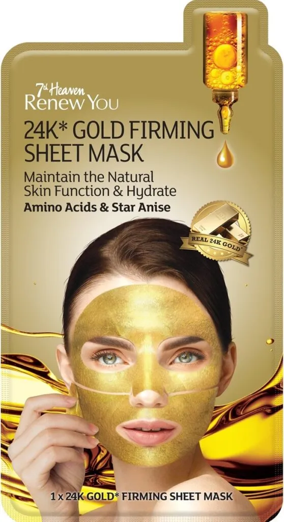 Montagne Jeunesse 7th Heaven Mask Renew You 24K* Gold Firming Sheet Mask (1 stuk)
