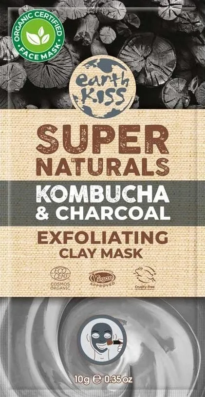 Earth Kiss Clay Mask Kombucha & Charcoal (1 stuk)