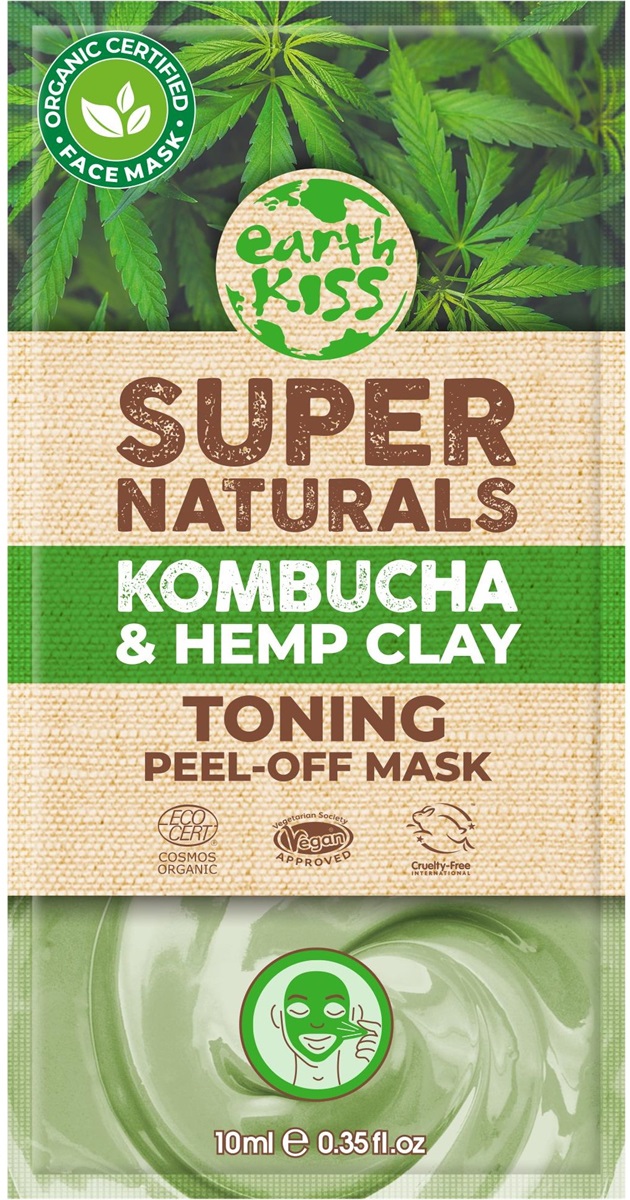 Earth Kiss Peel-Off Mask Kombucha & Hemp Clay (1 stuk)
