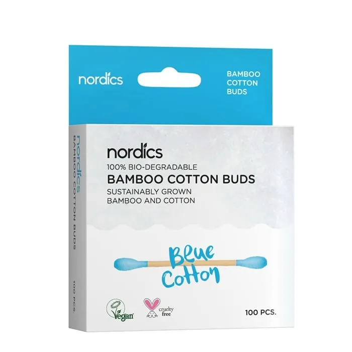 Nordics Wattenstaafjes Bamboo Blauw (100 stuks)