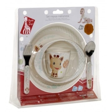 Sophie De Giraf Maaltijd Set Blauwe Stip (1 stuk)