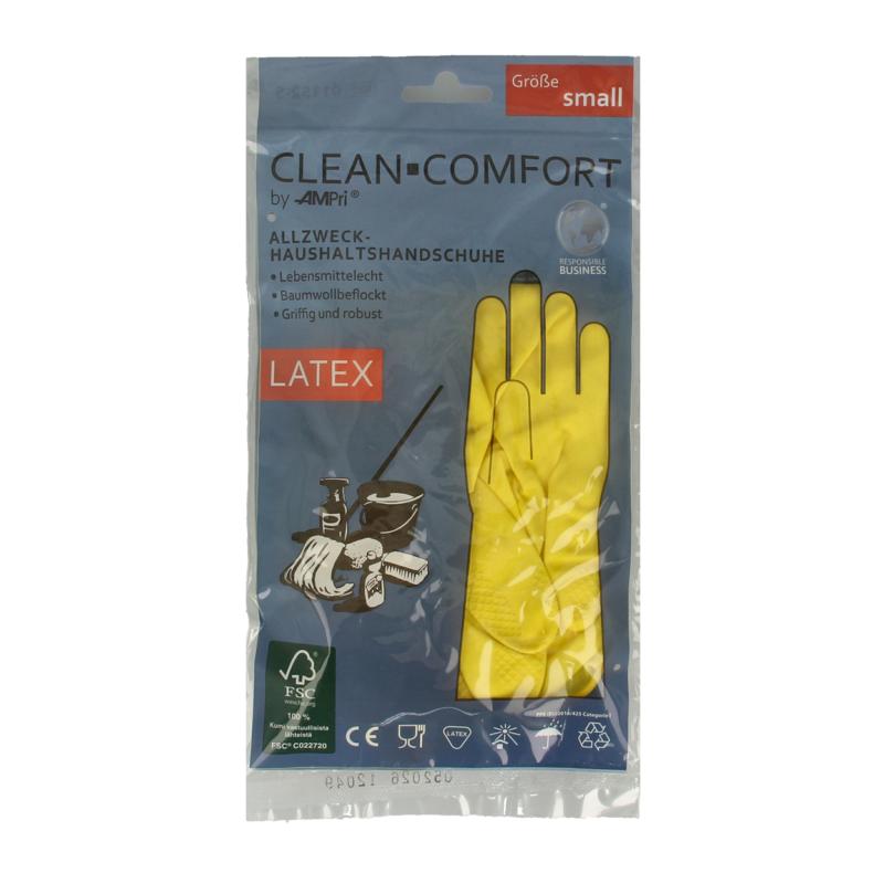 Clean-Comfort Huishoudhandschoen Geel Maat S (1 paar)