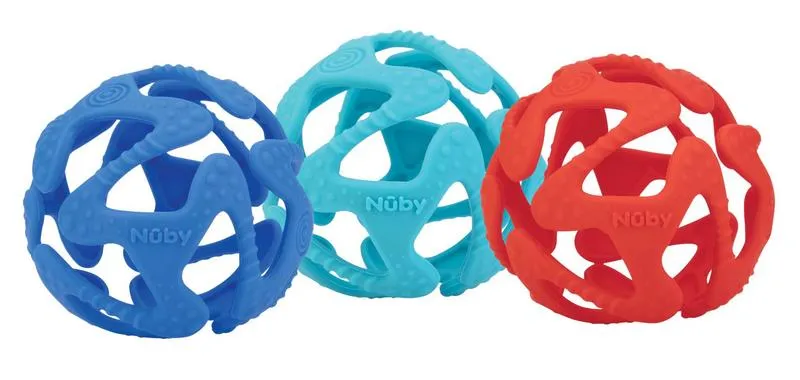 Nuby Silicone Bijtbal 3 Maanden+ (1 stuk)