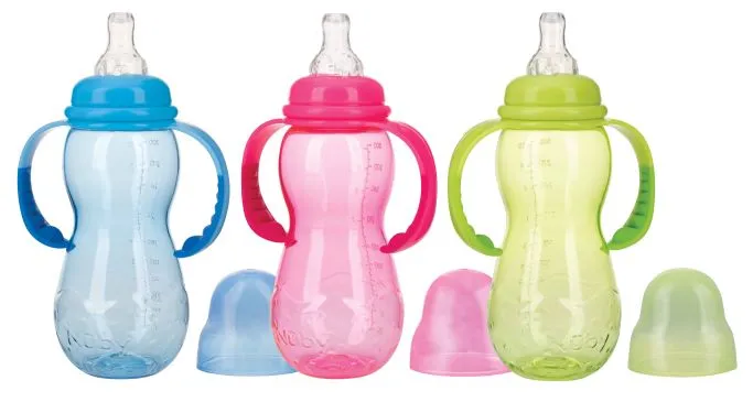 Nuby Fles Standaard 320ml Nondrip Speen Assorti (1 stuk)