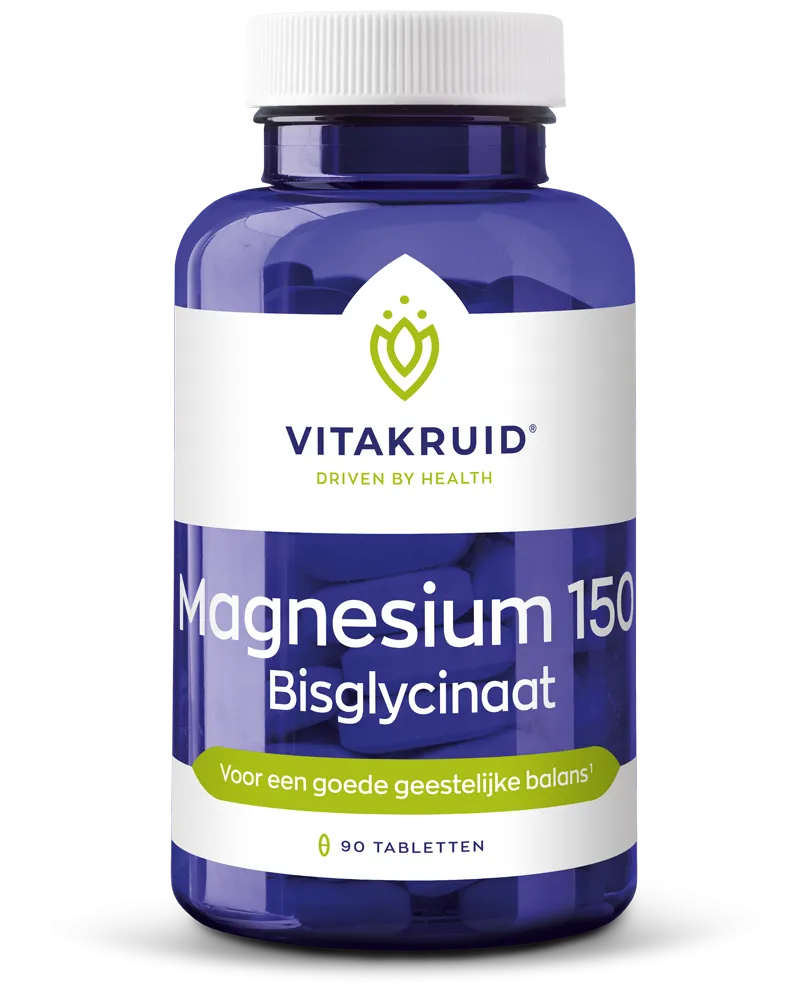 Vitakruid Magnesium 150 Bisglycinaat Met 200Mg L-Taurine (90 tabletten)