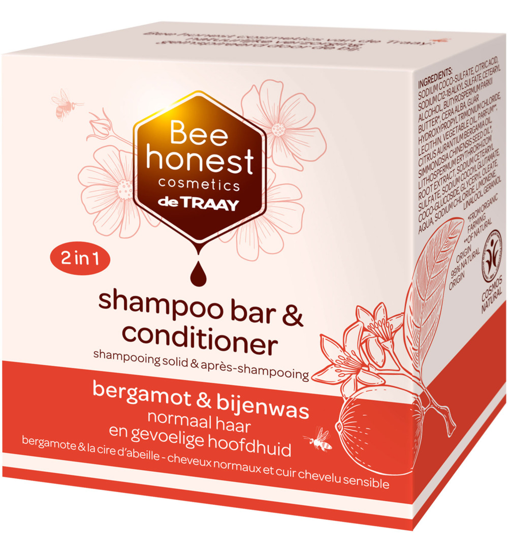 Bee Honest Shampoobar bergamot & bijenwas (80 gr)