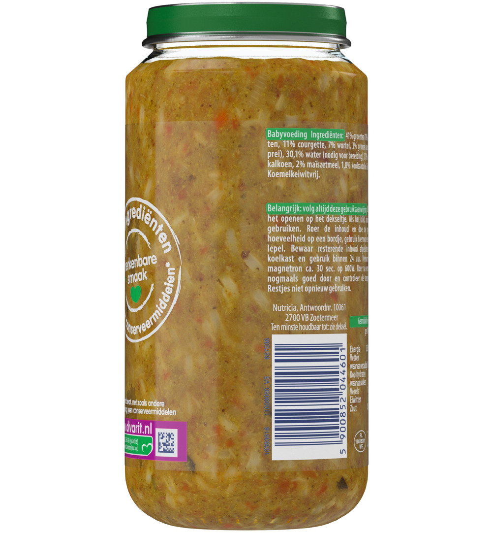 Olvarit Risotto doperwten kalkoen 18M01 (250 gr) - image 2