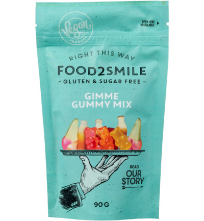 Food2Smile Gimme gummy mix suikervrij lactosevrij (90 gr)