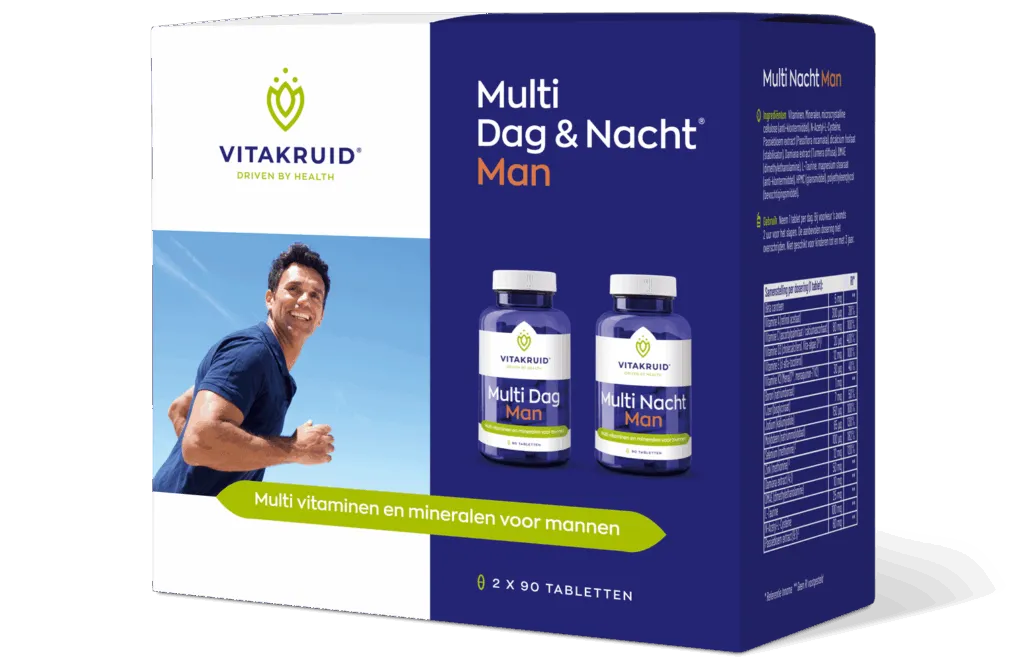 Vitakruid Multi Dag & Nacht Man 100% Vegan (2 X 90 tabletten)