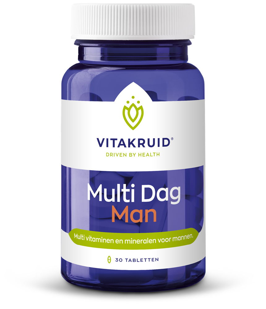 Vitakruid Multi Dag Man 100% Vegan (30 tabletten)