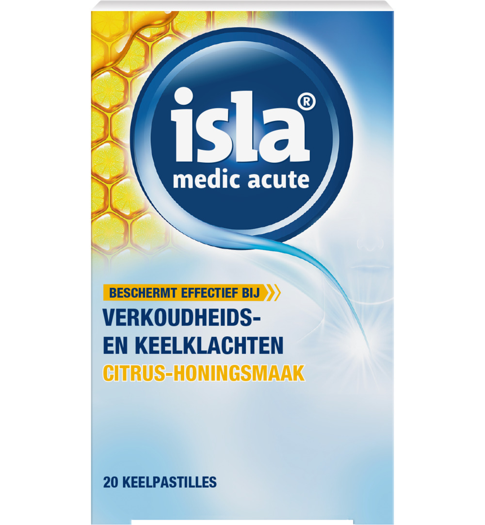 Isla Medic acute citrus honing keelpastilles (20 stuks)