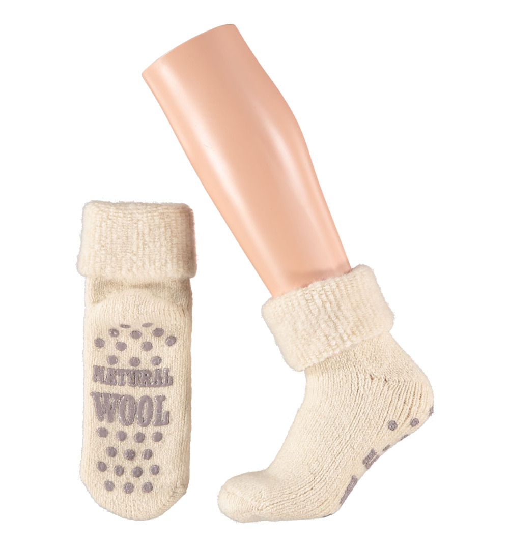 Apollo Slofsok anti slip unisexgrijs/beige maat 43-46 (1 paar)
