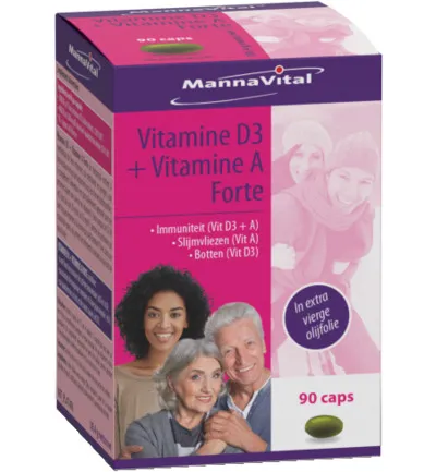 Mannavital Vitamine D3 + vitamine A forte (90 capsules)