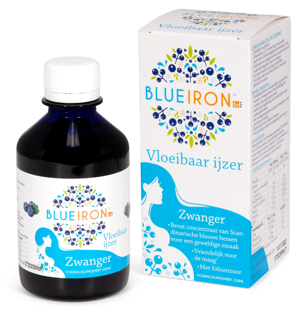 BlueIron Vloeibaar ijzer zwanger (250 ml)
