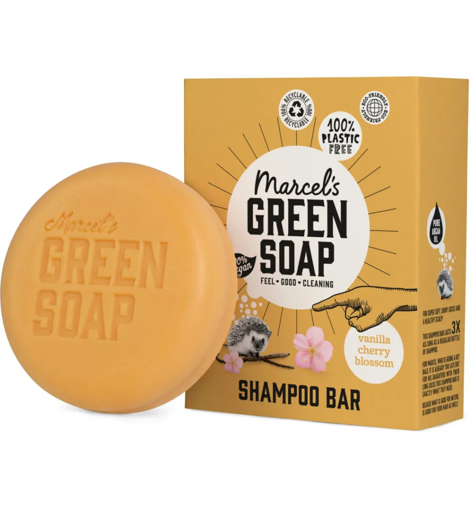 Marcel's Green Soap Shampoo bar vanilla & cherry (90 gr)