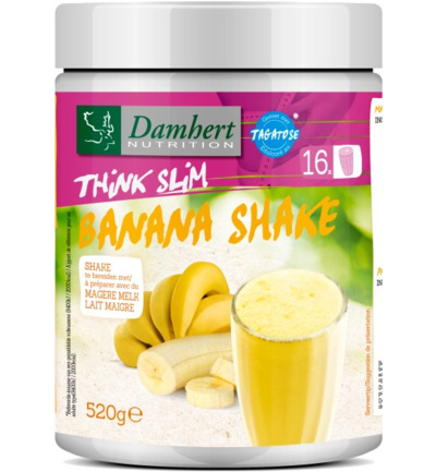 Damhert Think slim maaltijdshake banaan met tagatose (520 gr)