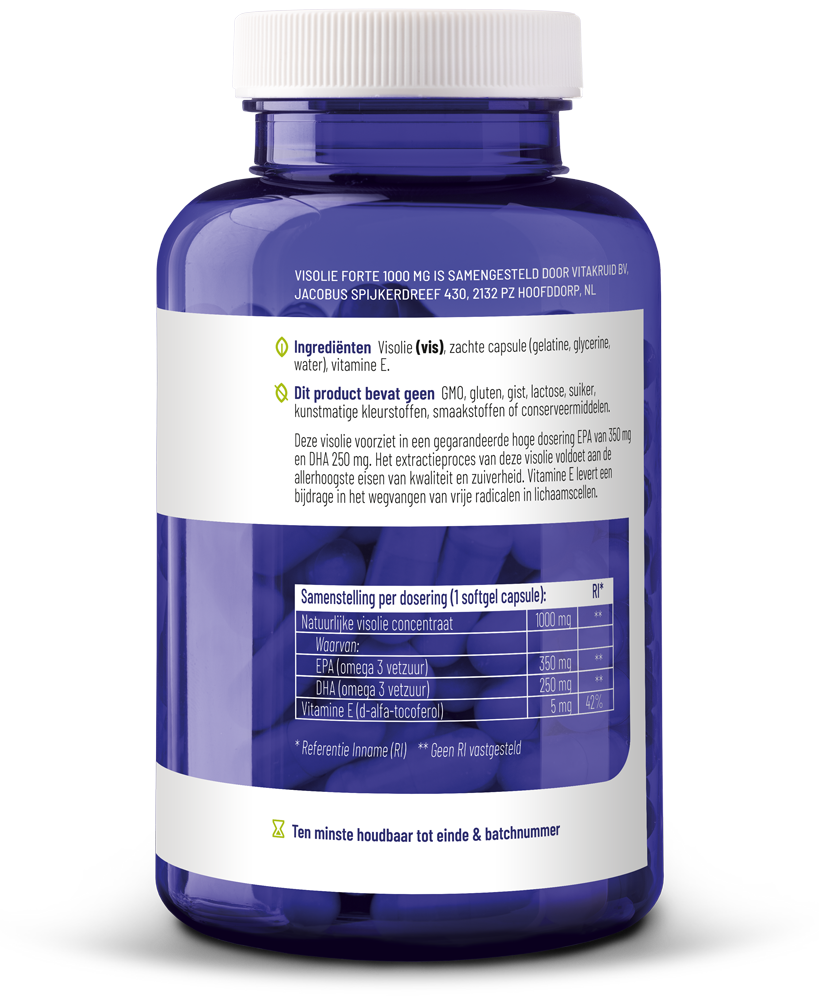 Vitakruid Visolie Forte 1000 Mg Epa 35% Dha 25% (180 Softgels) - image 2
