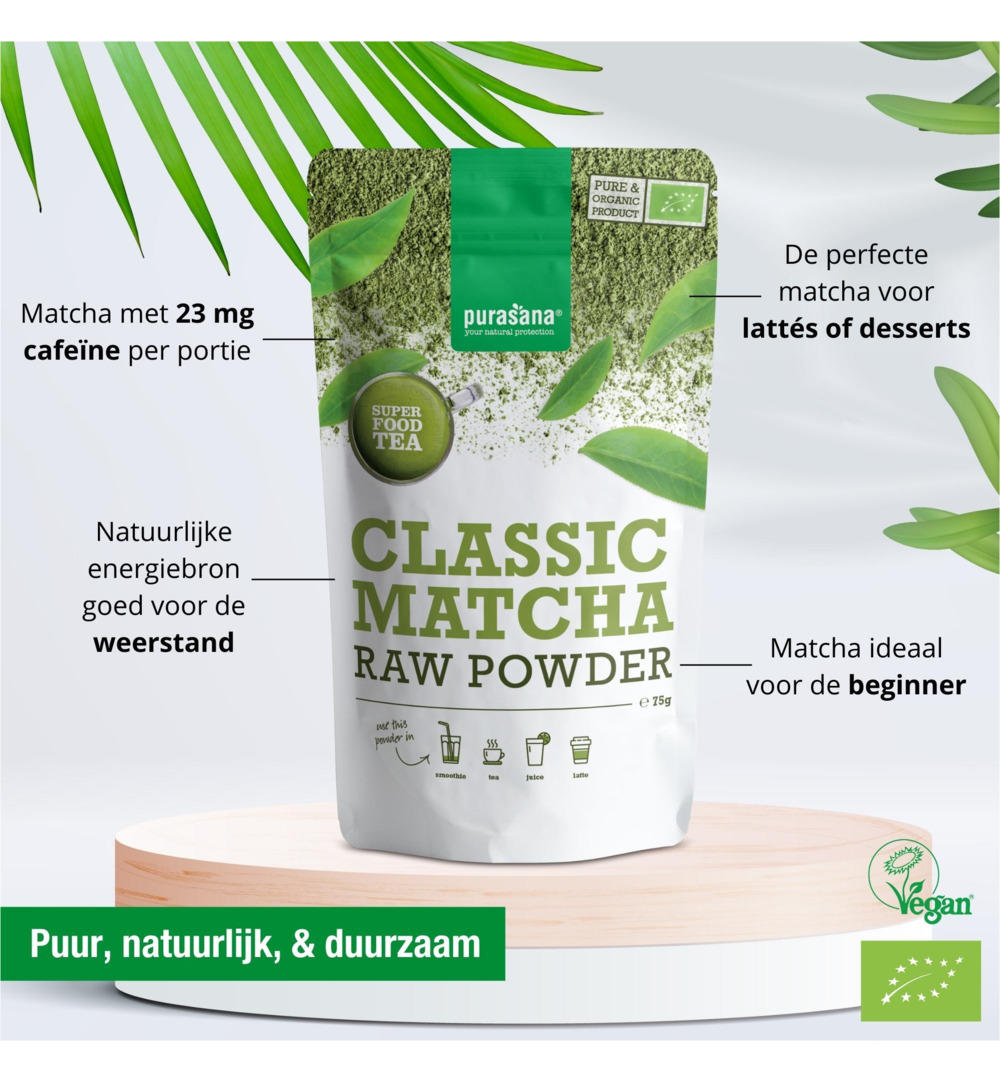Purasana Matcha Classic Poeder - Vegan Bio (75 gr) - image 2