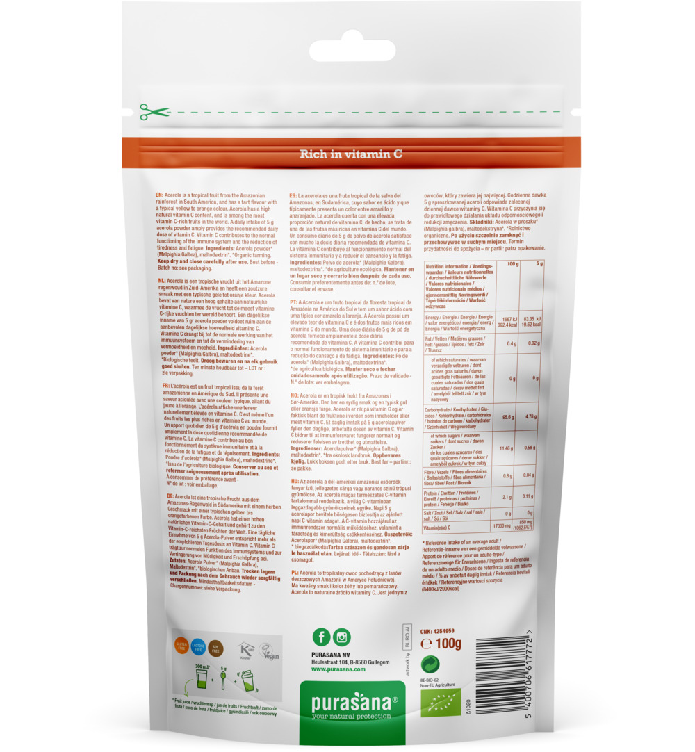 Purasana Acerola Poeder - Vegan Bio (100 gr)