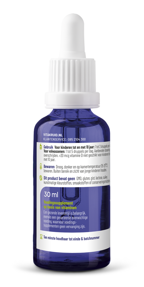 Vitakruid Vitamine D3 Druppels 5 Mcg / 200 Ie Per Druppel (30 ml) - image 2