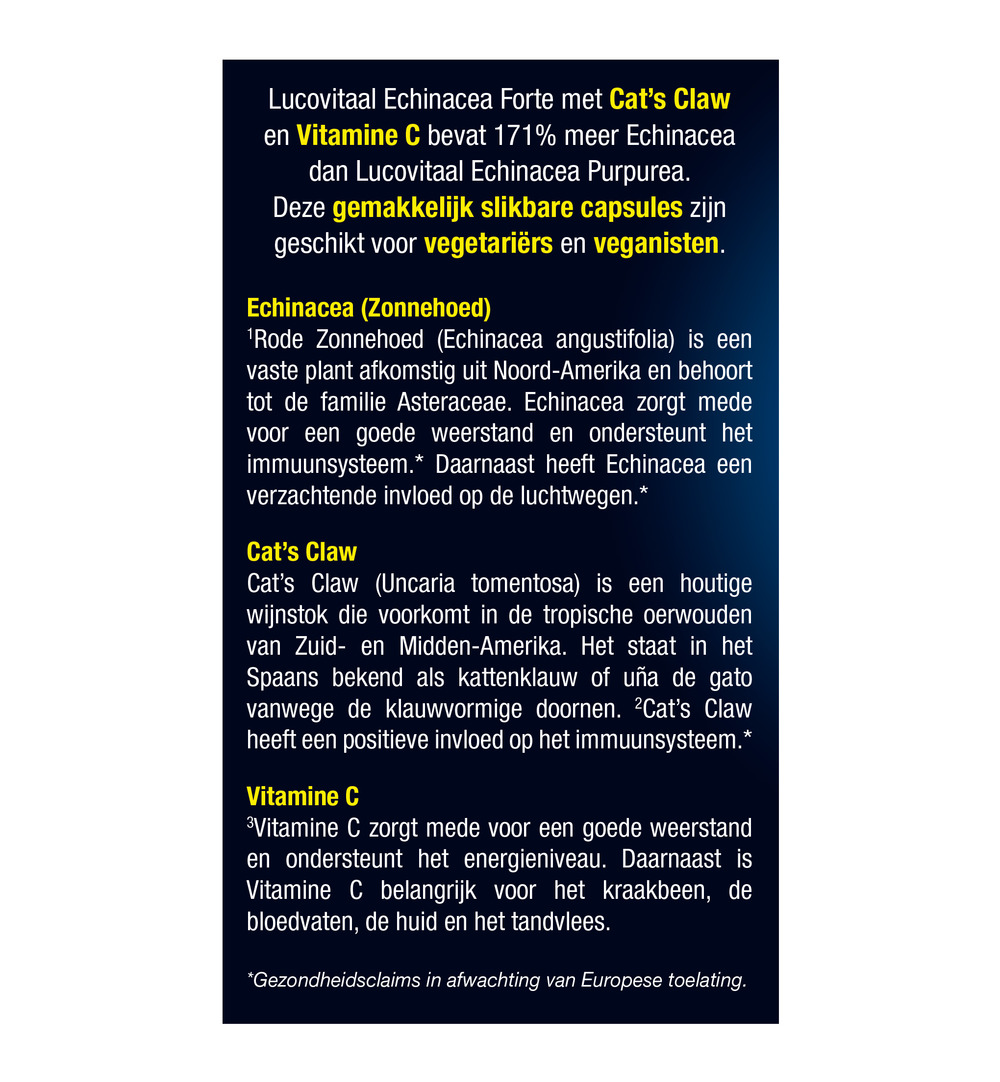 Lucovitaal Echinacea Forte+ Cat’s Claw (30 capsules) - image 5