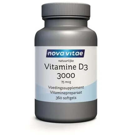 Nova Vitae Vitamine D3 3000/75mcg (360 softgels)
