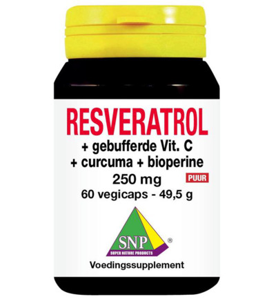 Snp Resveratrol curcuma gebufferd vit C bioperine puur (60 vega capsules)