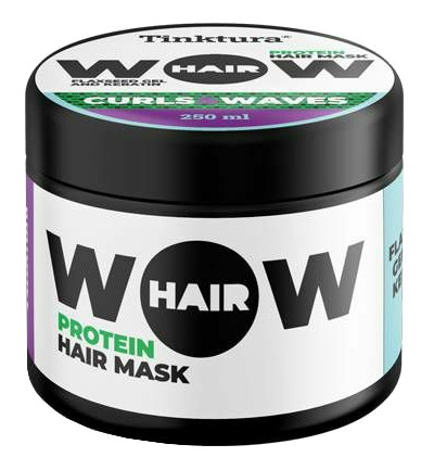 Tinktura Wow curls & waves hair mask keratin & flaxseed gel (250 ml)
