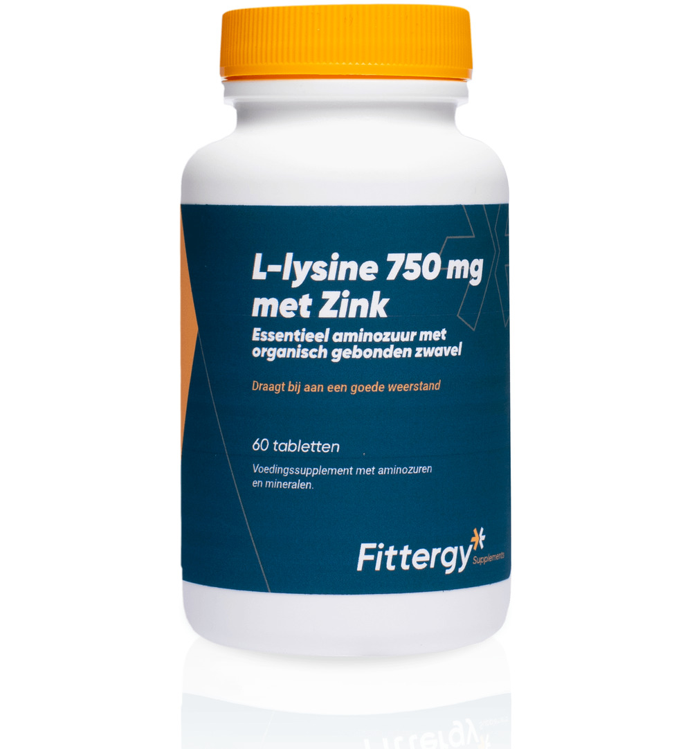 Fittergy L-Lysine 750mg Met Zink (60 tabletten)