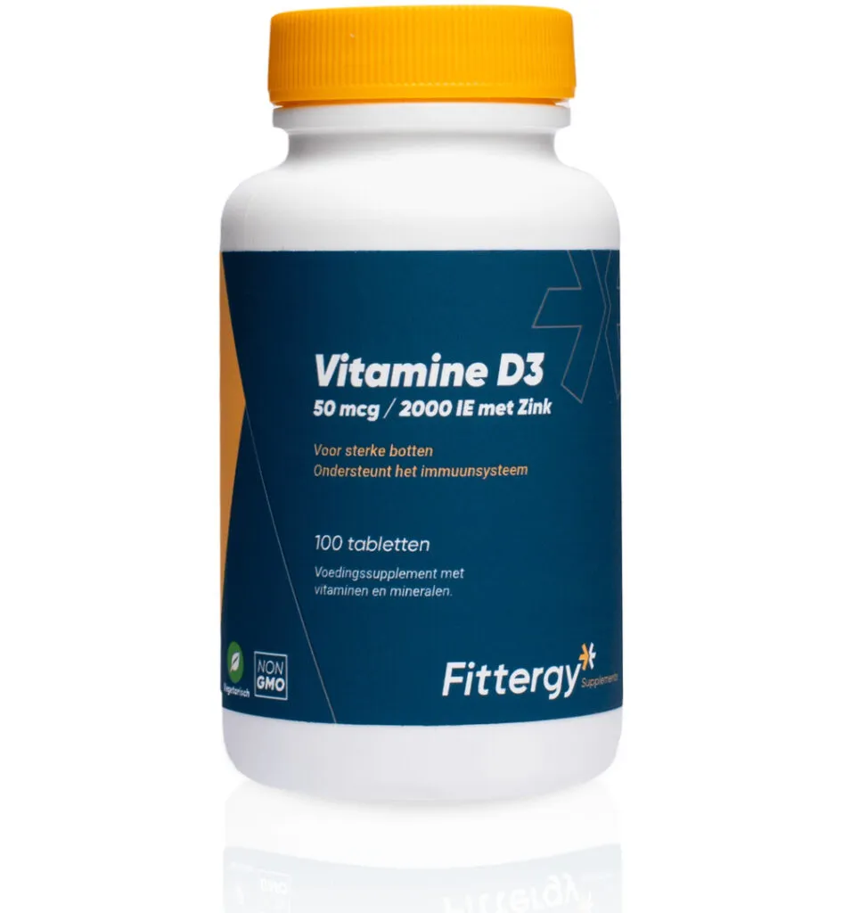 Fittergy Vitamine D3 50mcg Met Zink (100 tabletten)