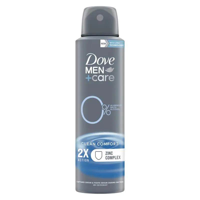 Dove Deodorant spray men+ care clean comfort 0% (150 ml)