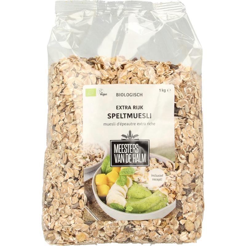 De Halm Speltmuesli Extra Rijk Bio (1000 gr)