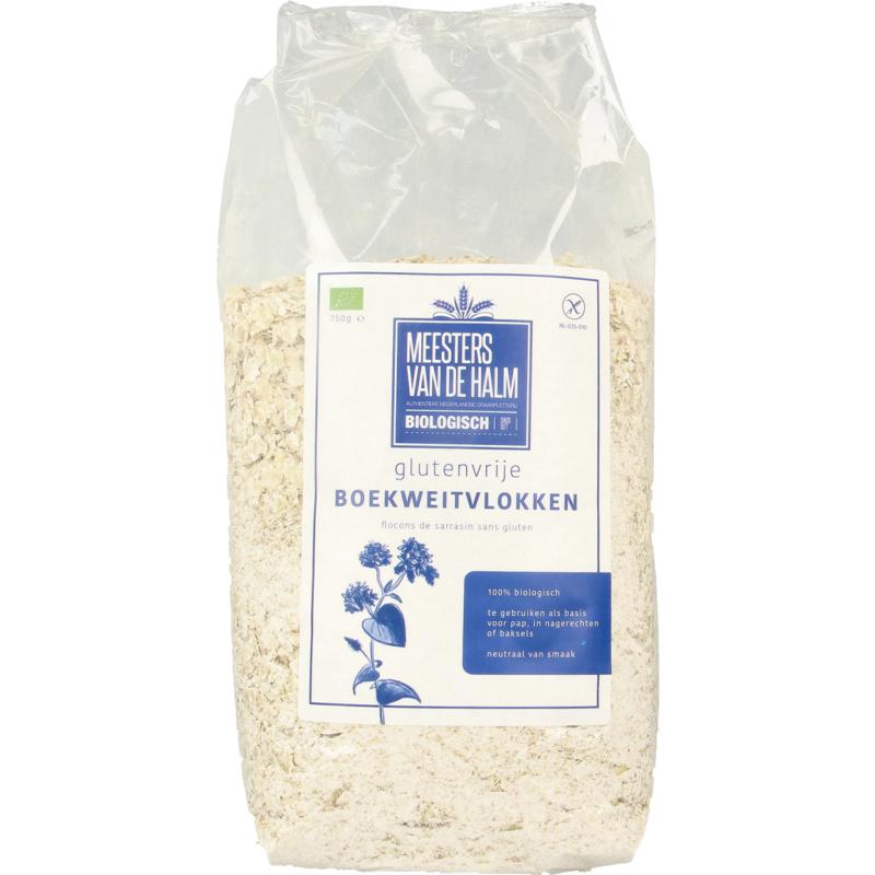 De Halm Boekweitvlokken Glutenvrij Bio (750 gr)