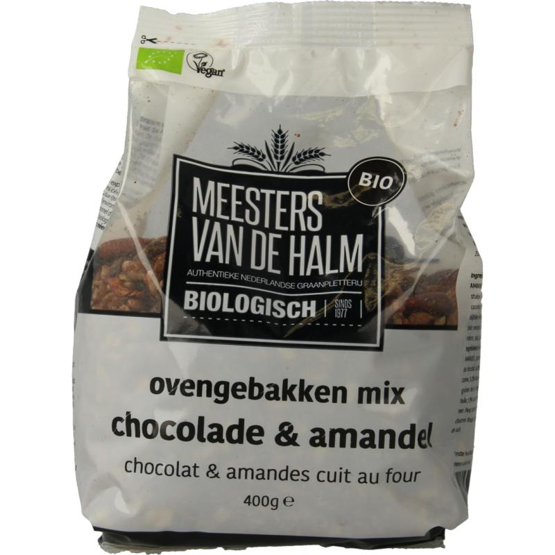 De Halm Ovengebakken Mix Chocolade En Amandel Bio (400 gr)