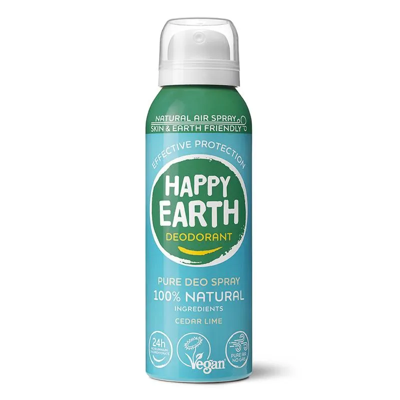 Happy Earth Natuurlijke deo natural air sp ray cedar lime (100 ml)