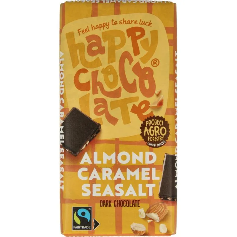 Happy Chocolate Puur Amandel Karamel Zeezout B Io (100 gr)