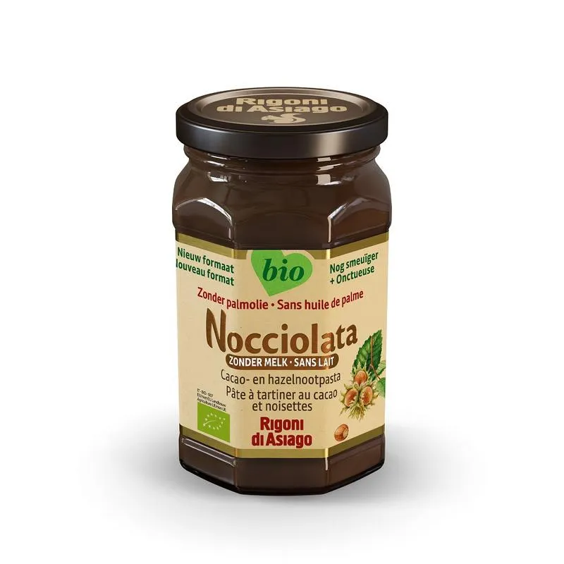 Nocciolata Hazelnootpasta zonder melk bio (250 gr)
