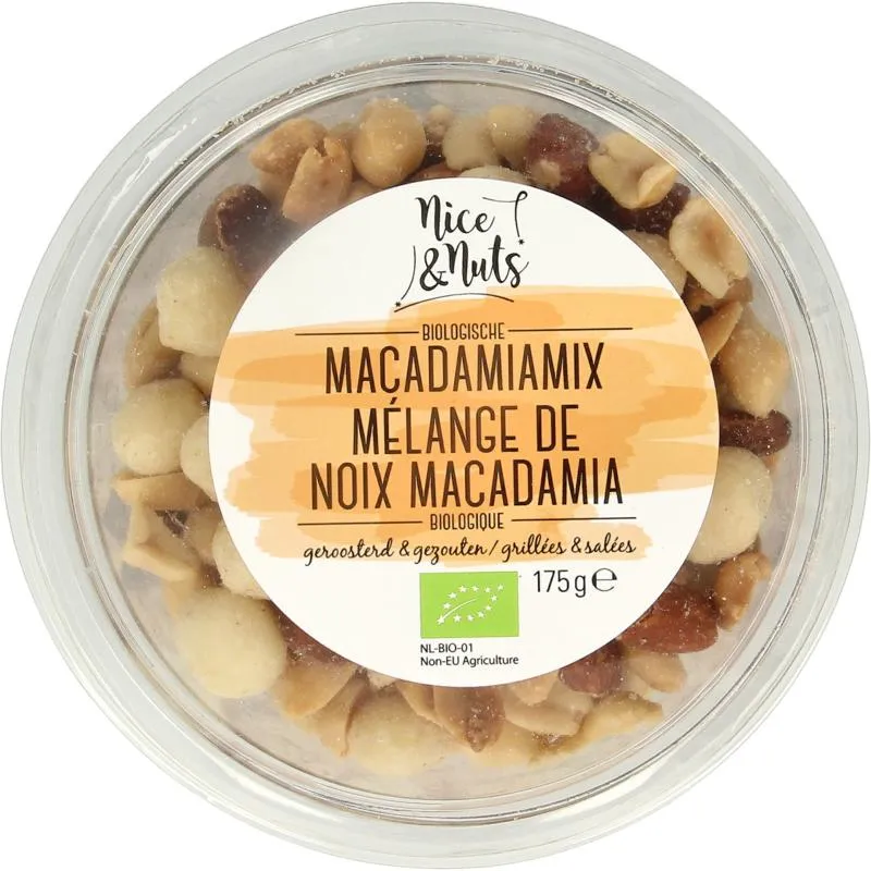 Nice & Nuts Macadamia Mix Met Zeezout Gero Osterd Bio (175 gr)